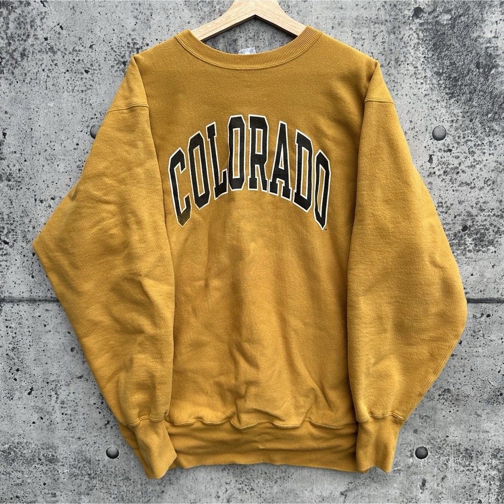 Rare Yellow 90s Colorado Reverse Weave Size‎ 2xl